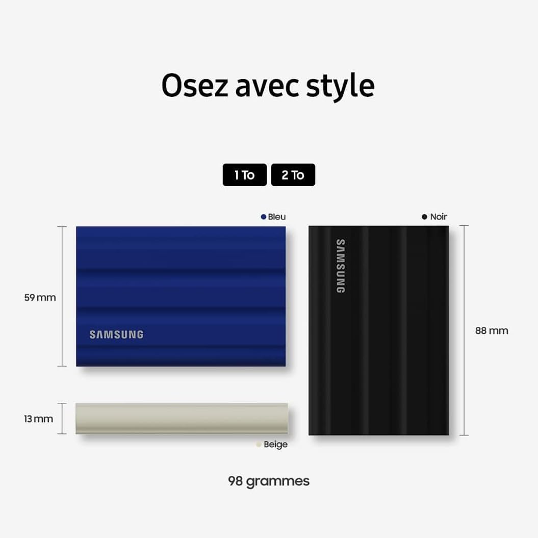 Samsung SSD T7 Shield, 2 To USB Type-C 3.2 Gen 2 (3.2 Gen 2) - image 2