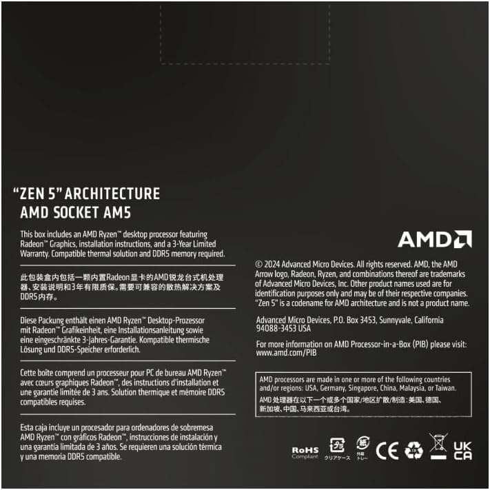 AMD Ryzen 5 9600X 6 Core/12 Threads 3.8/ 5.4GHz Tray - image 5