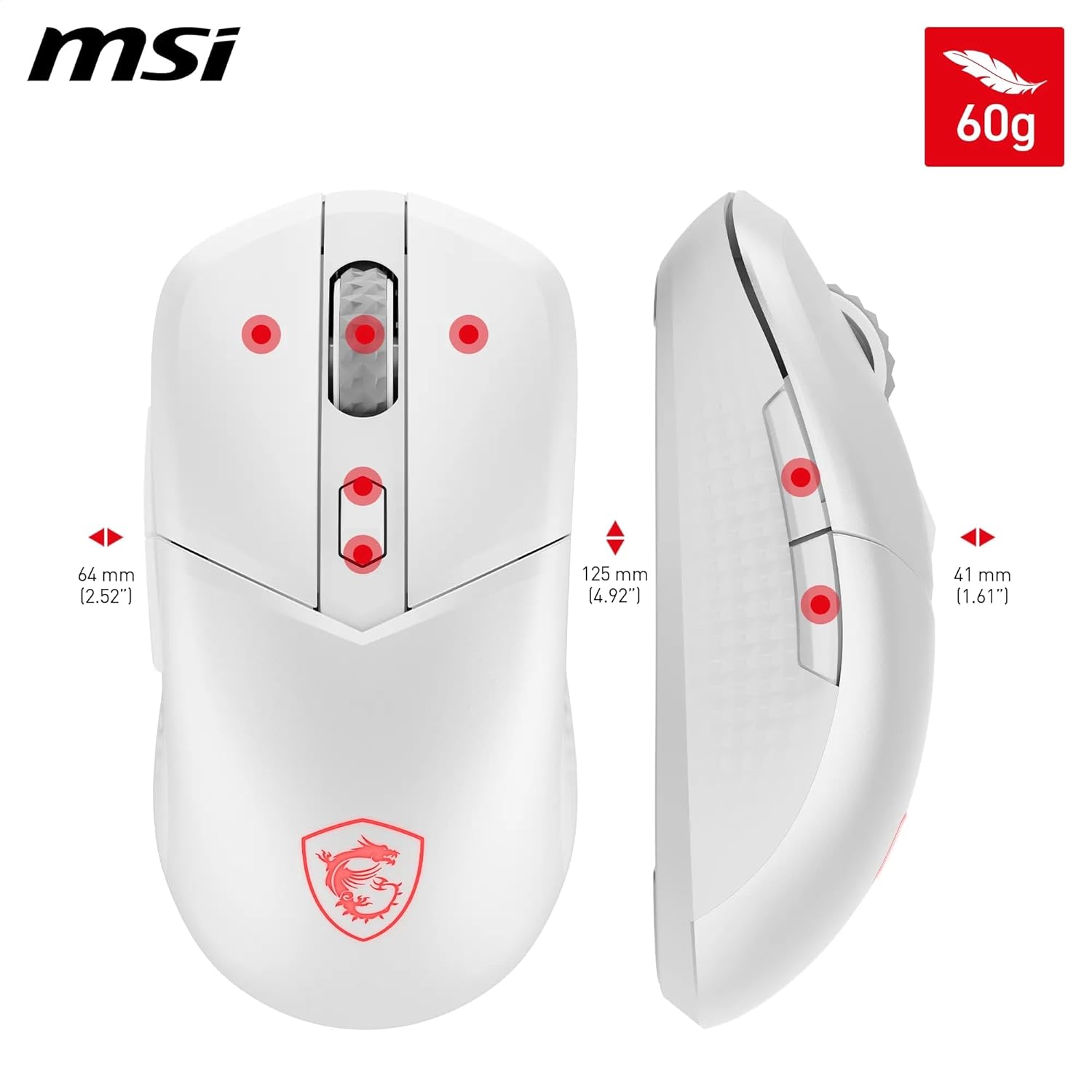 MSI Versa 300 Wireless Souris Gaming Blanc - image 4