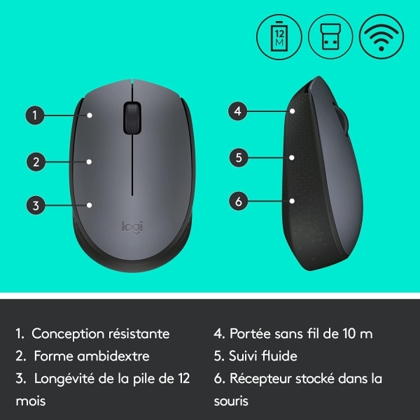 Logitech Souris sans fil M170, - image 2