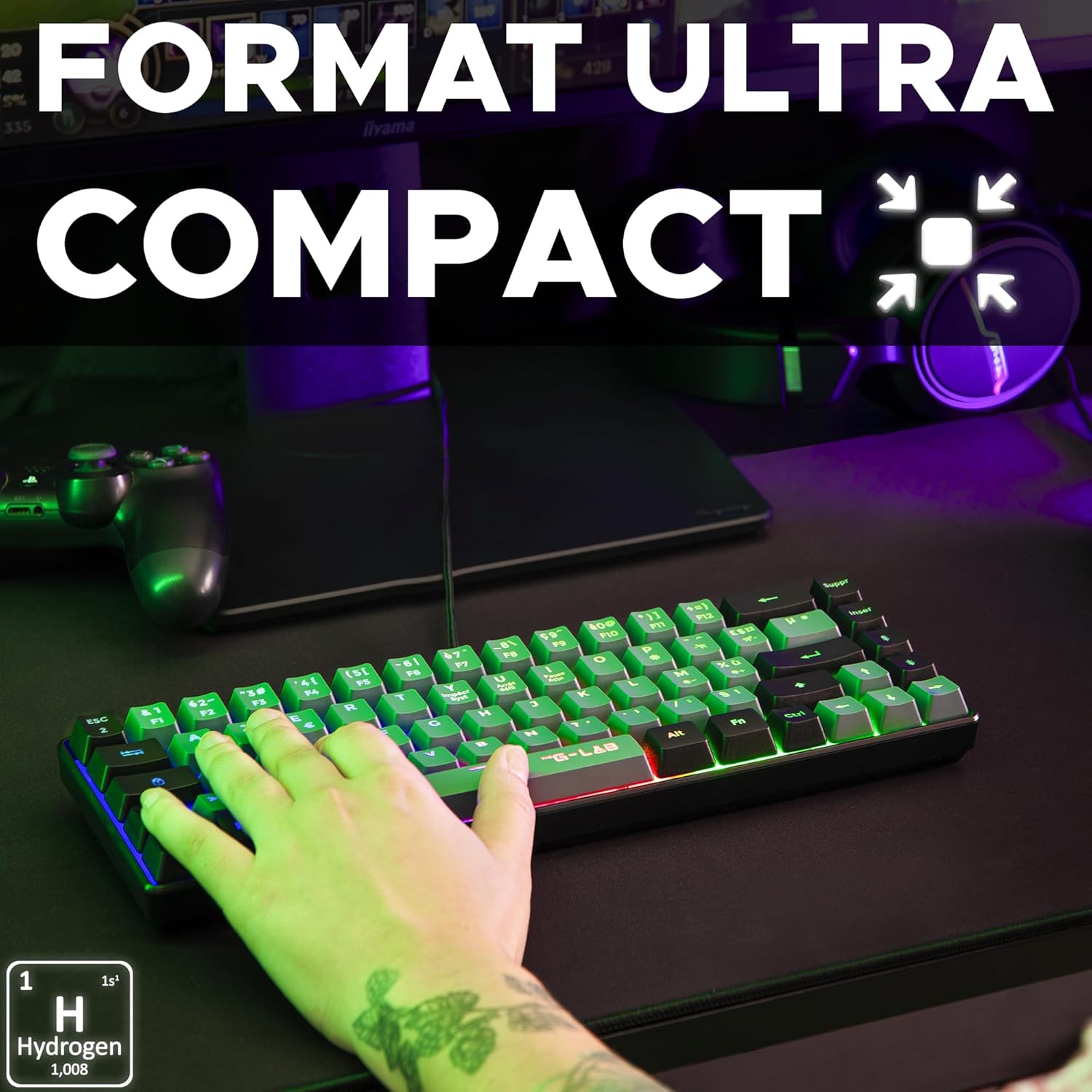 The G-LAB Keyz Hydrogen Gamer 60% RGB Noir / Gris - image 3