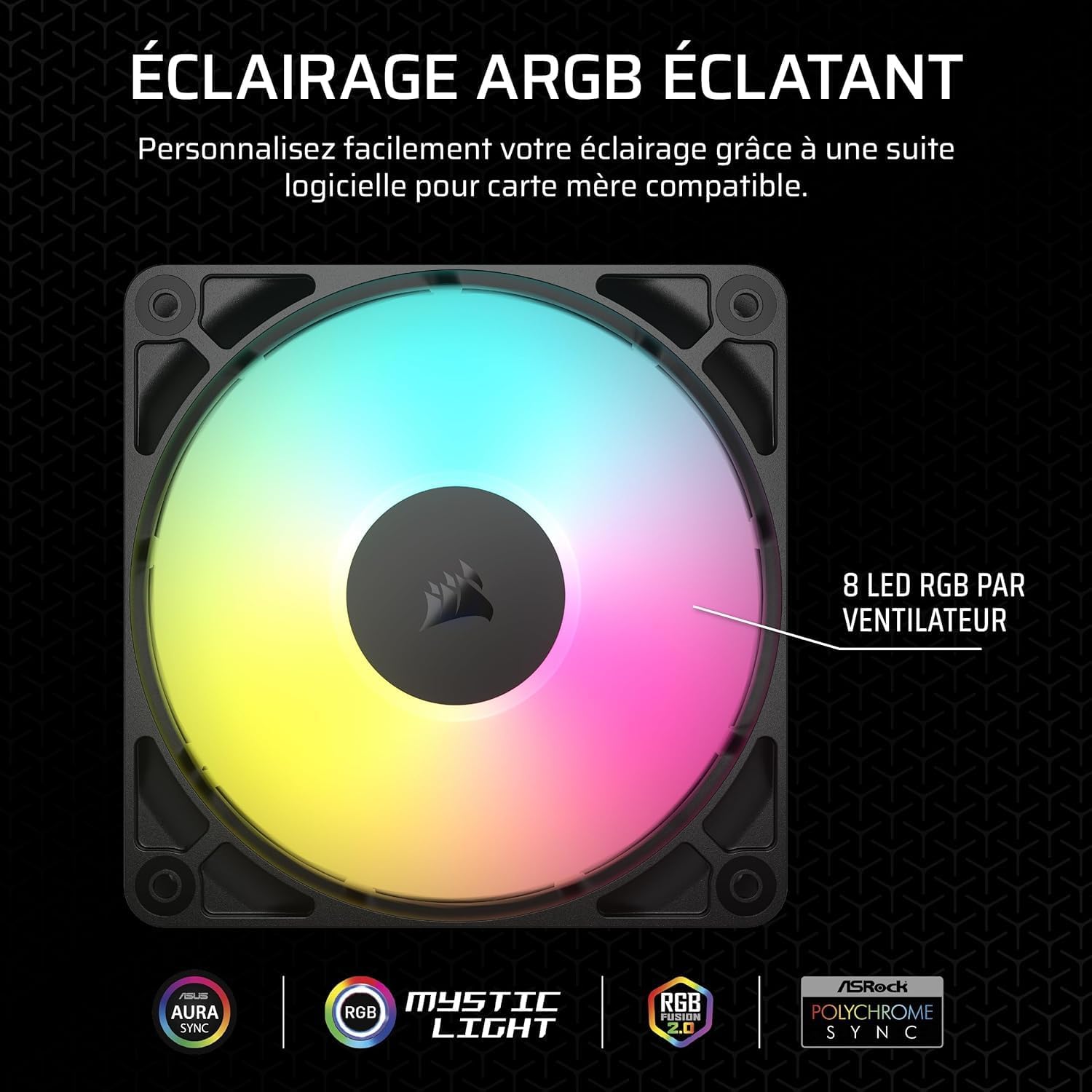 Corsair RS120 ARGB Pack de 3 - Noir - image 4