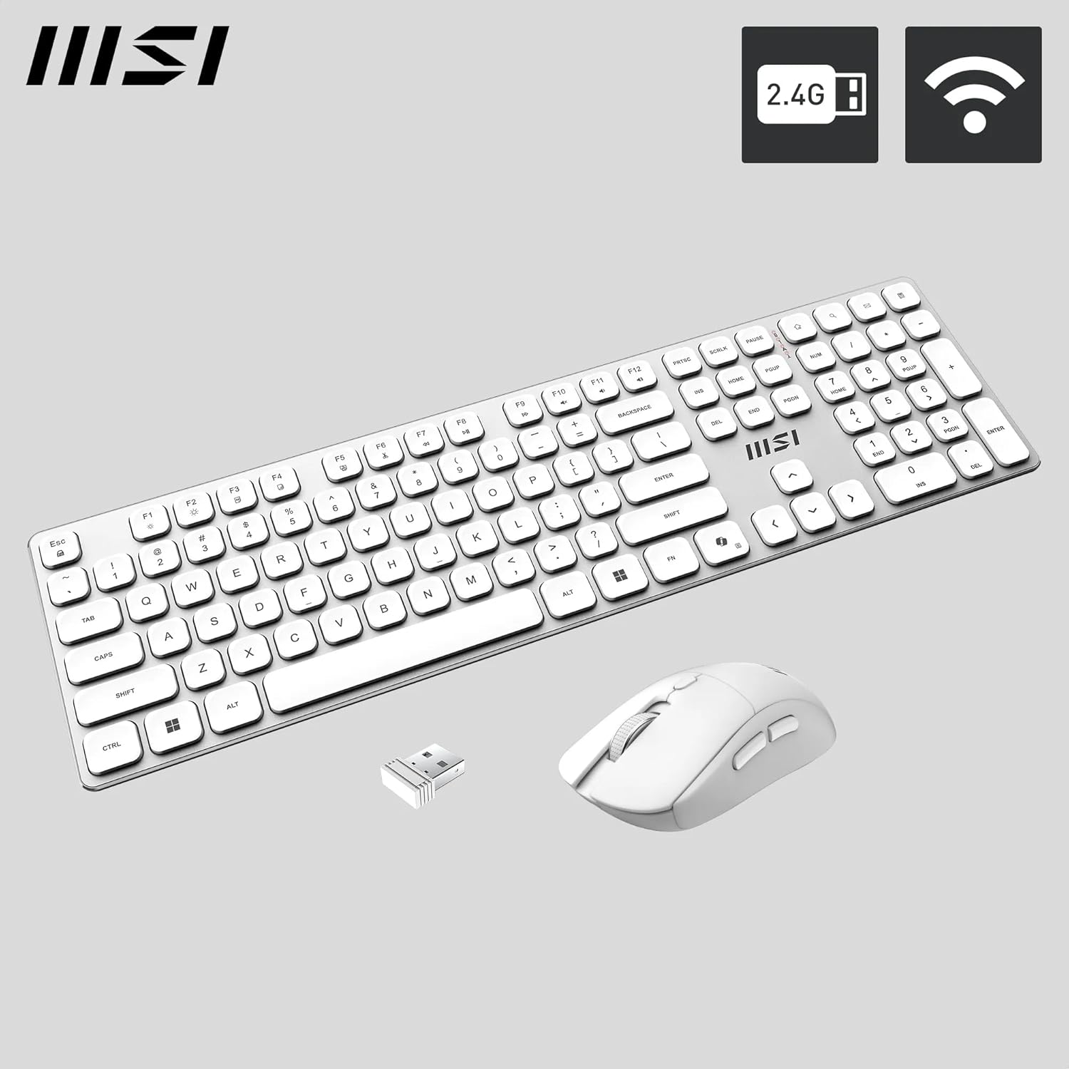 Kit MSI Forge K210 W Combo Blanc sans fil bureautique FR - image 4