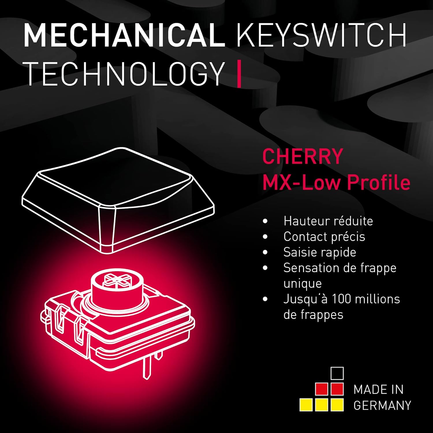 CHERRY MX-LP 2.1 Compact Wireless sans fil Noir (MX Low Profile Speed) - image 2