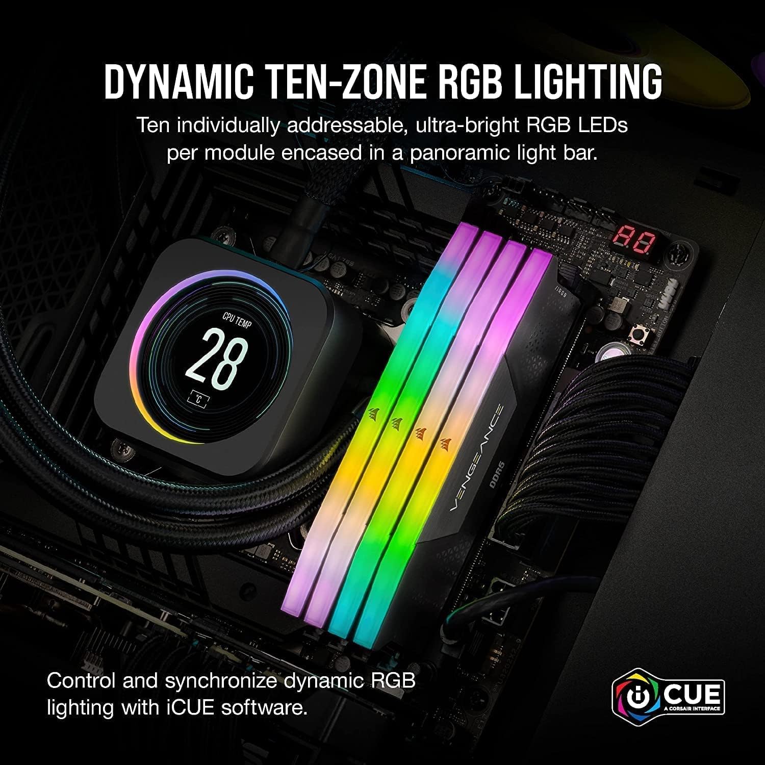 Corsair Vengeance RGB 64 Go 2 x 32 Go DDR5 6400 MHz - image 3