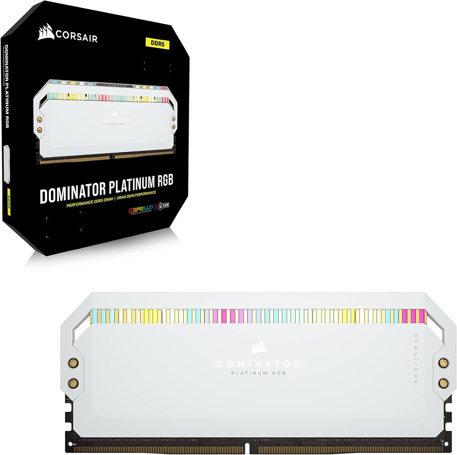 CORSAIR DOMINATOR PLAT. 64G 5600 DIMM - 64 Go (Kit de 2 x 32 Go) - DDR5 RGB Blanc - image 4