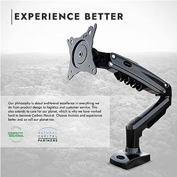 Invision Support Ecran PC Bras Simple pour Moniteurs de 19 à 32 Pouces - image 2