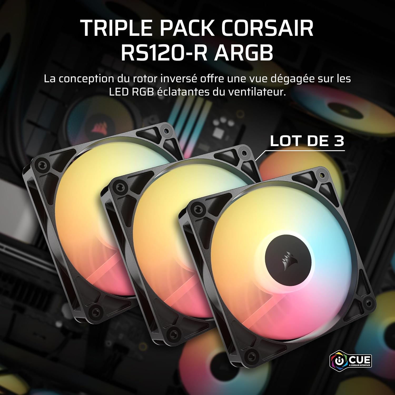 Corsair RS120-R ARGB Pack de 3 - Noir - image 4