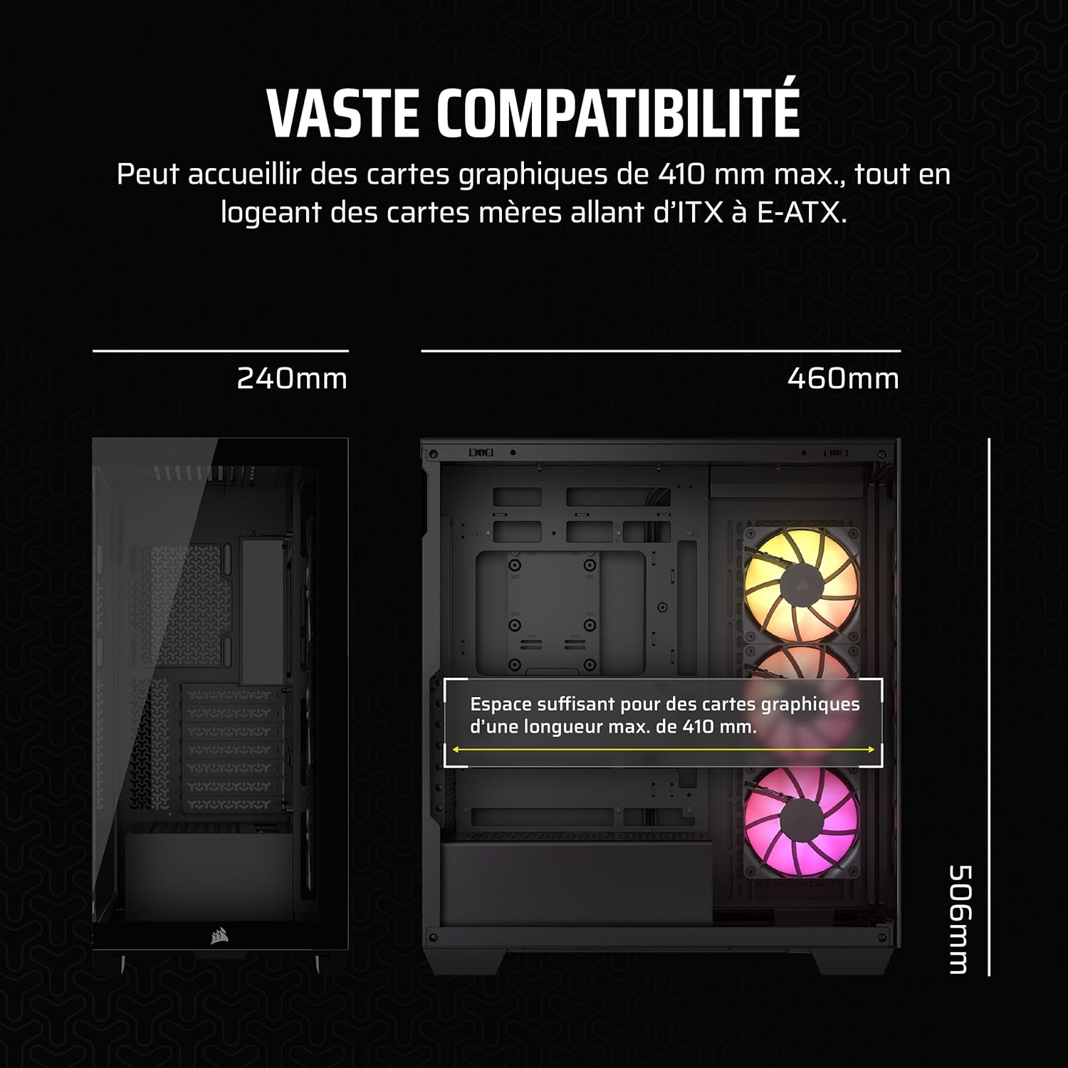 Corsair 3500X TG ARGB Midi Tower Noir - image 3
