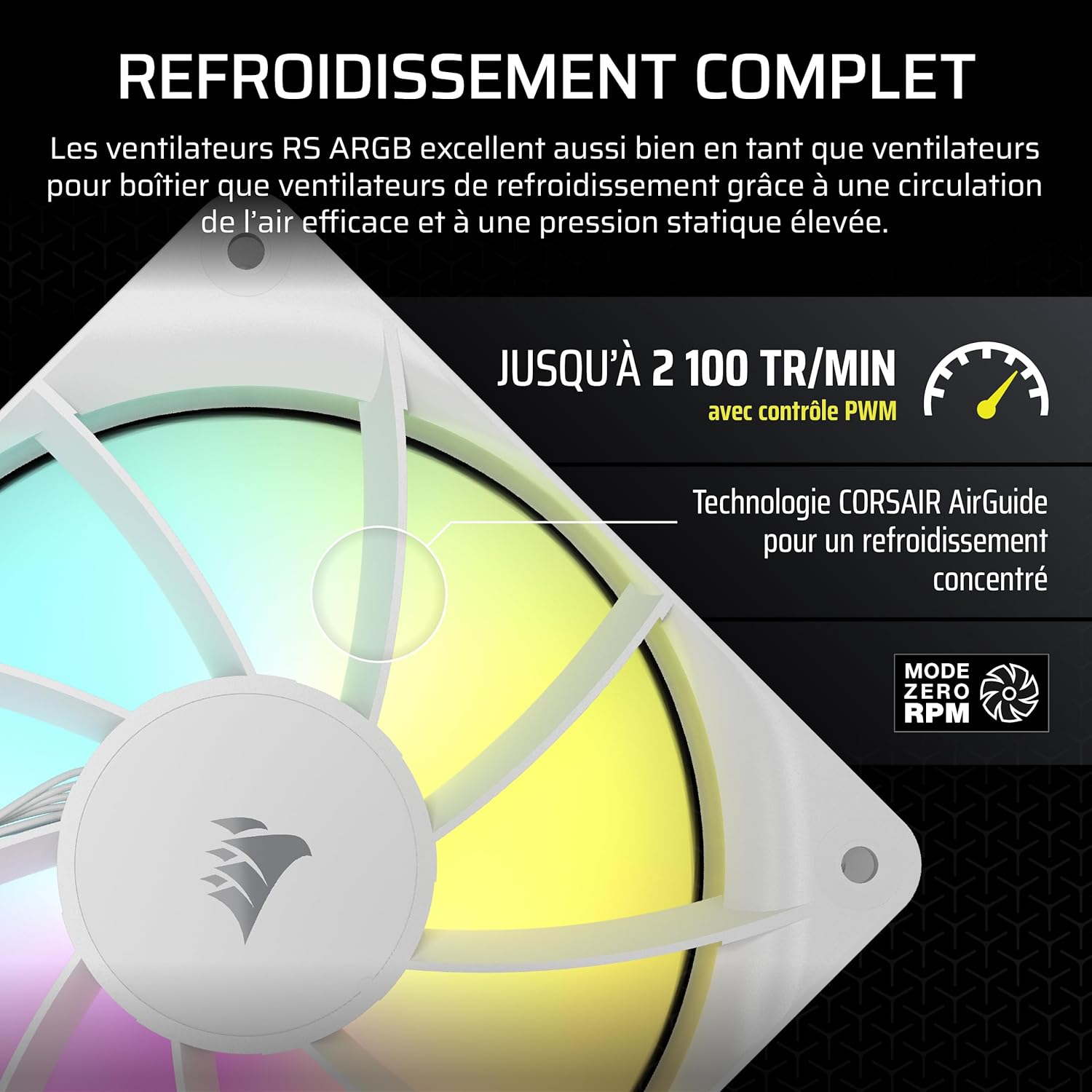 Corsair RS120 ARGB Pack de 3 - Blanc - image 2
