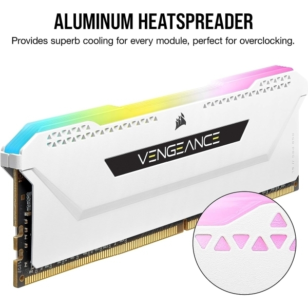 Corsair VENGEANCE RGB PRO SL 32 Go (2x16 Go) DDR4 3600 C18 - Blanche - image 4