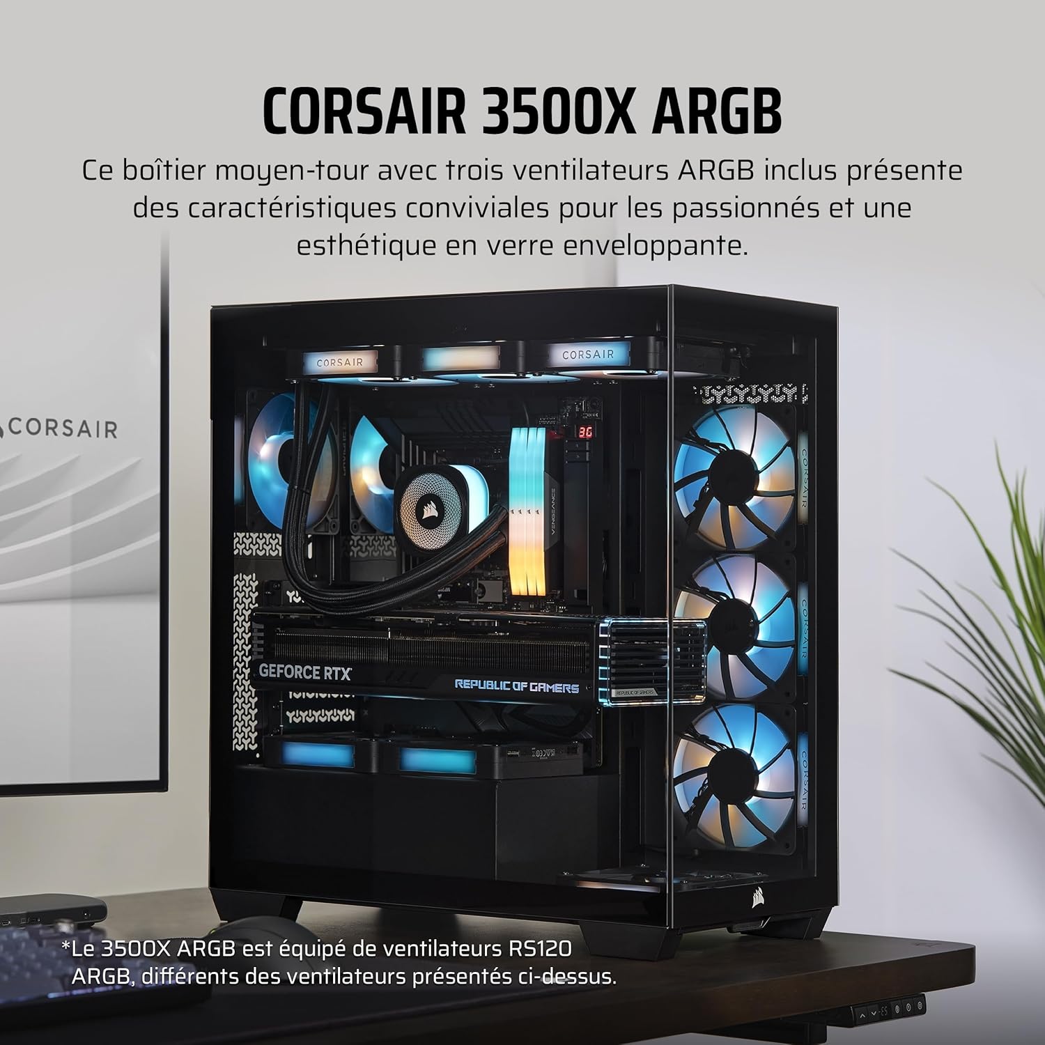 Corsair 3500X TG ARGB Midi Tower Noir - image 2