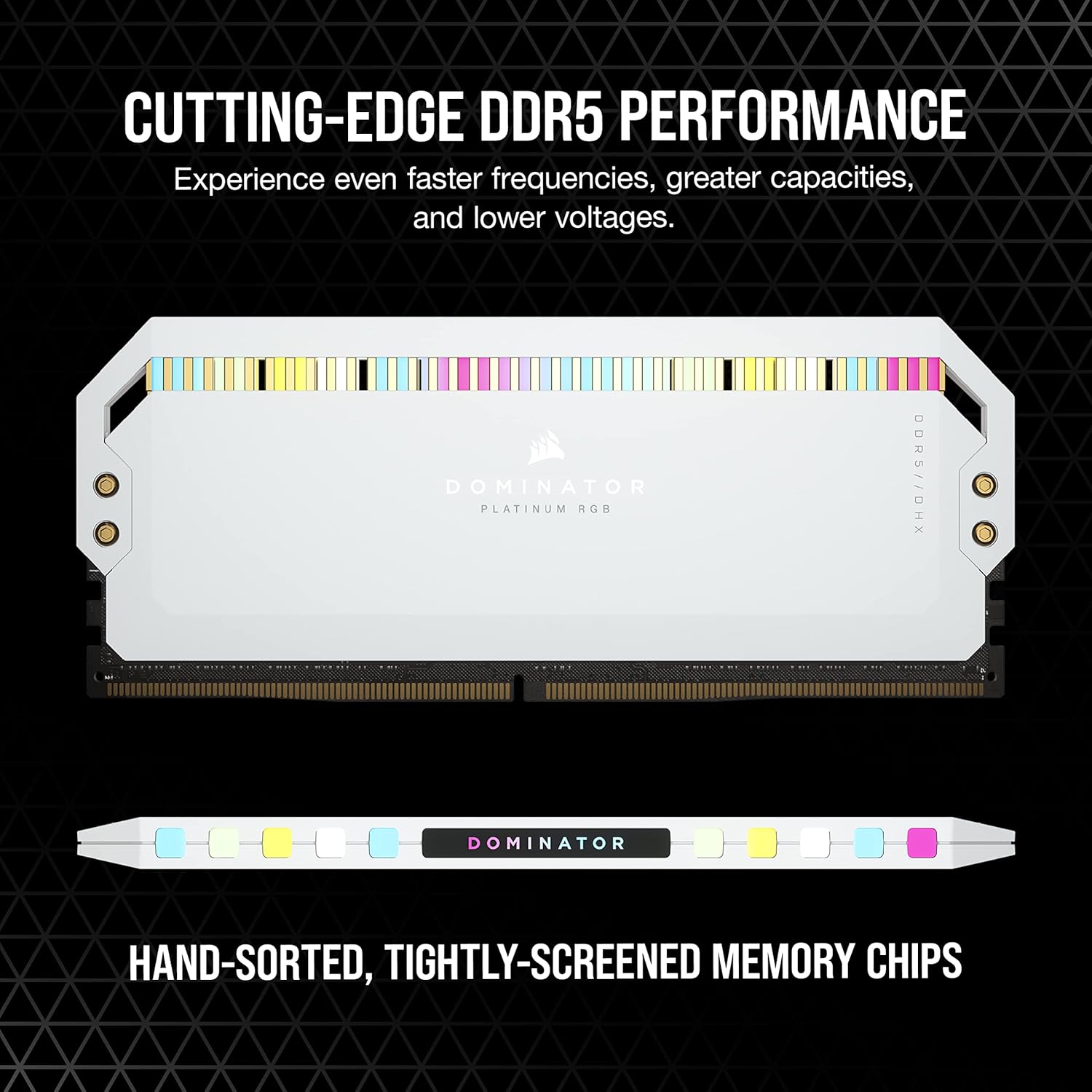 CORSAIR DOMINATOR PLAT. 64G 5600 DIMM - 64 Go (Kit de 2 x 32 Go) - DDR5 RGB Blanc - image 3