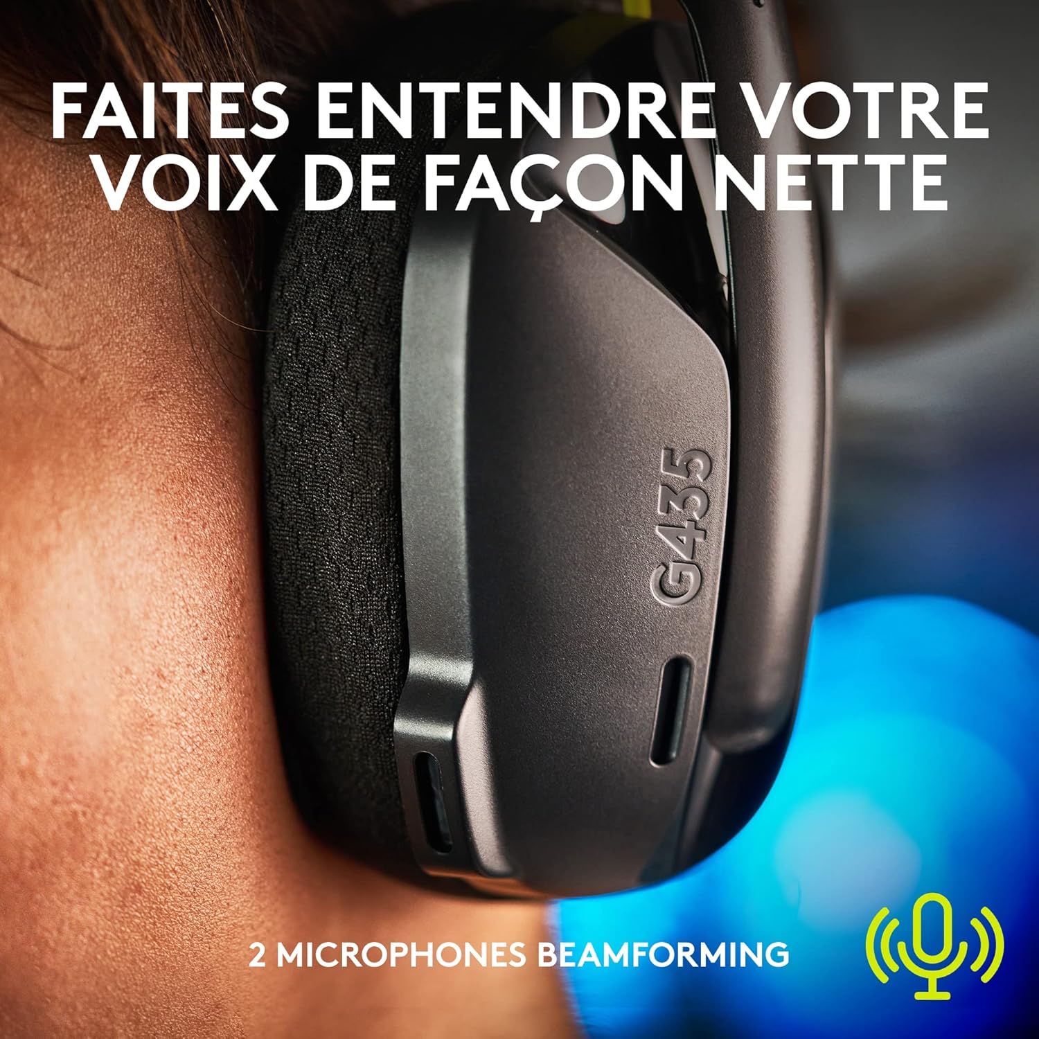 Logitech Gamer G435 Micro intégré LIGHTSPEED & Bluetooth sans Fil Noir - image 4
