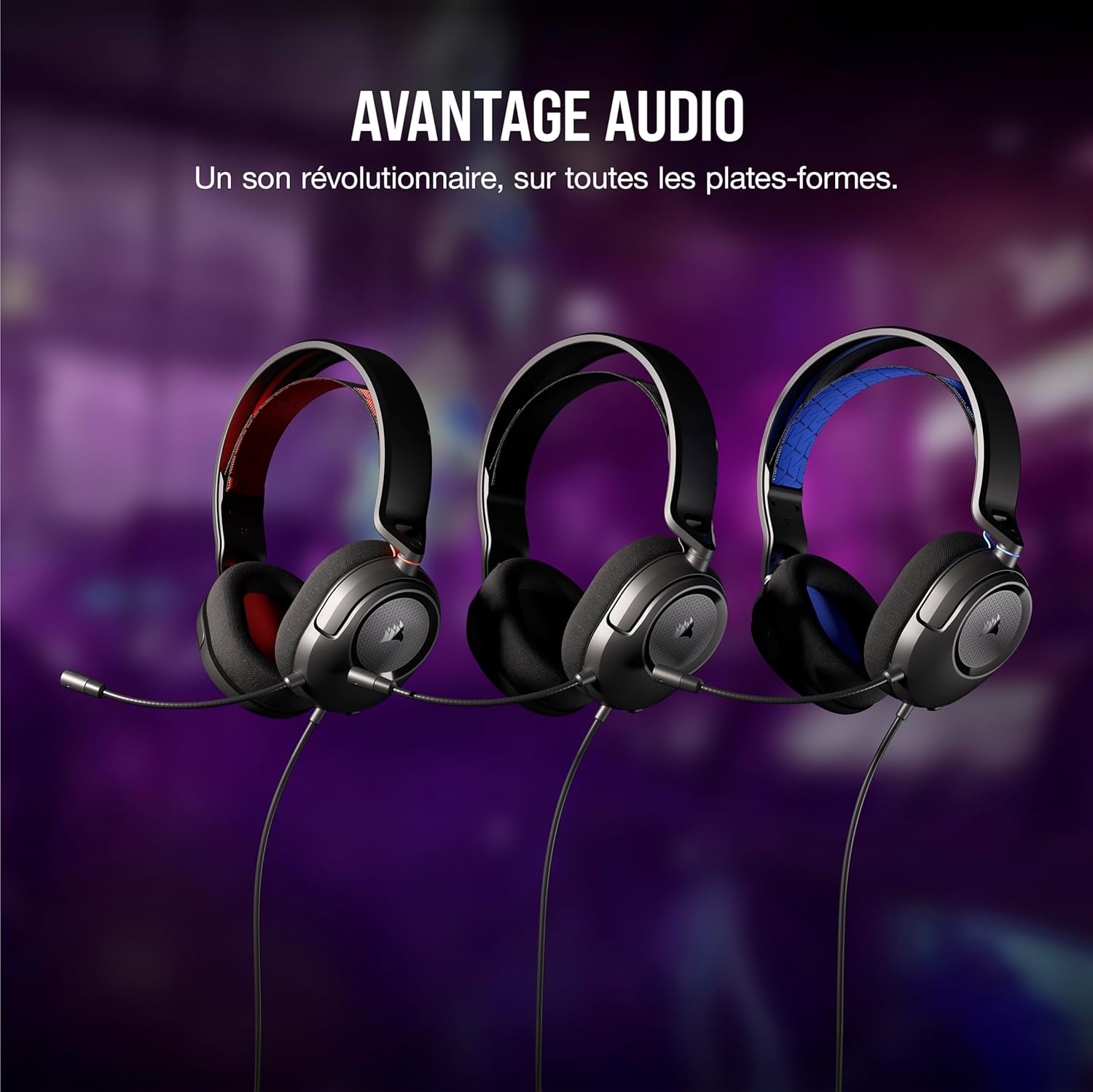 Corsair gaming HS35 v2 Multi-plateforme — Bleu - image 3
