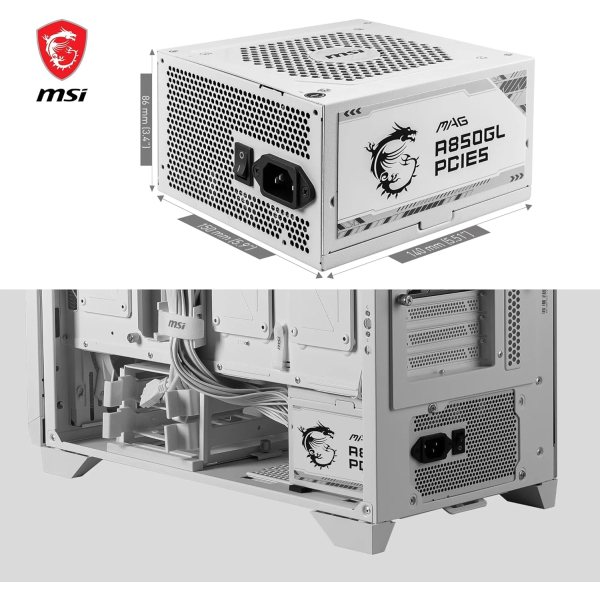 MSI MAG A850GL PCIE5 White 80 Plus Gold - Blanc - image 4