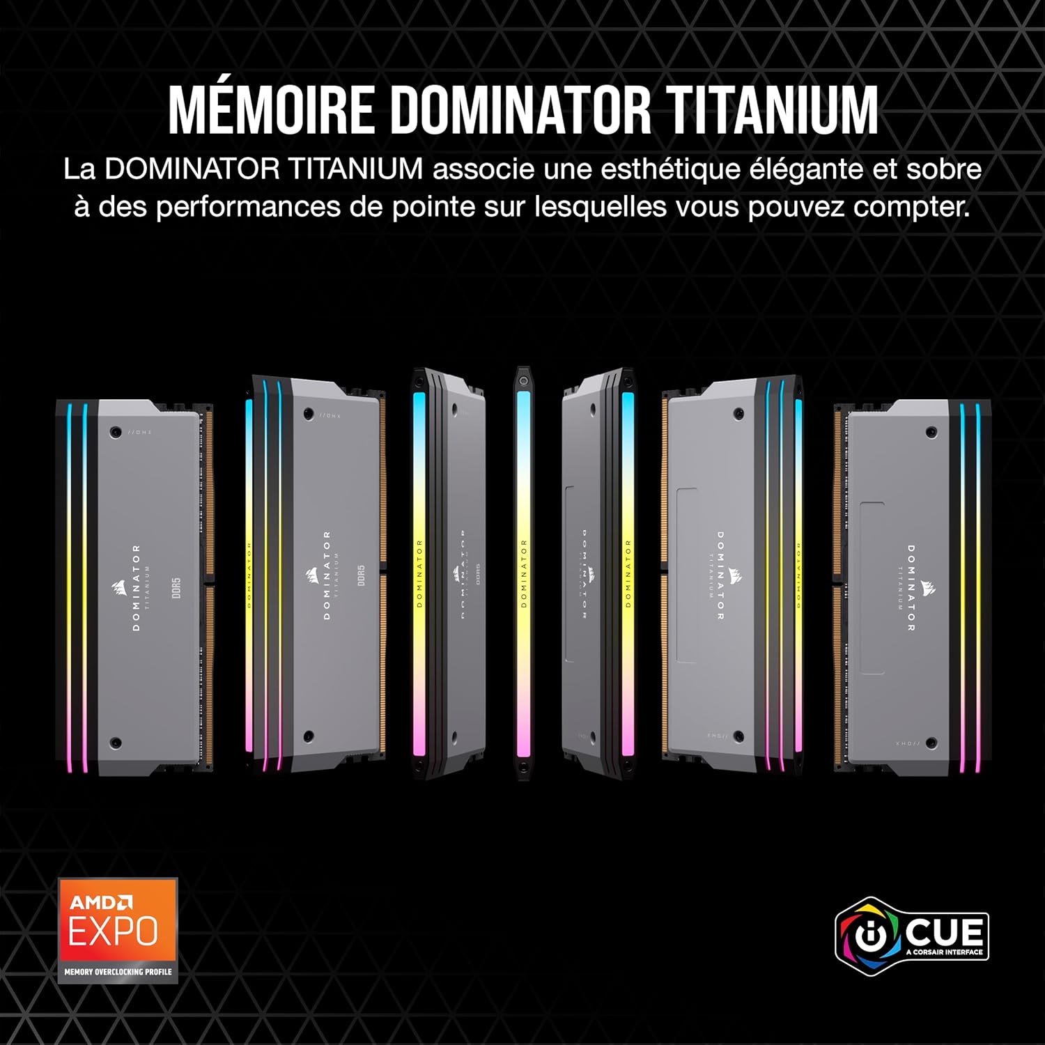 Corsair Dominator Titanium 64Go 2x32GB DDR5 6000 MHz C30 Gris - image 2