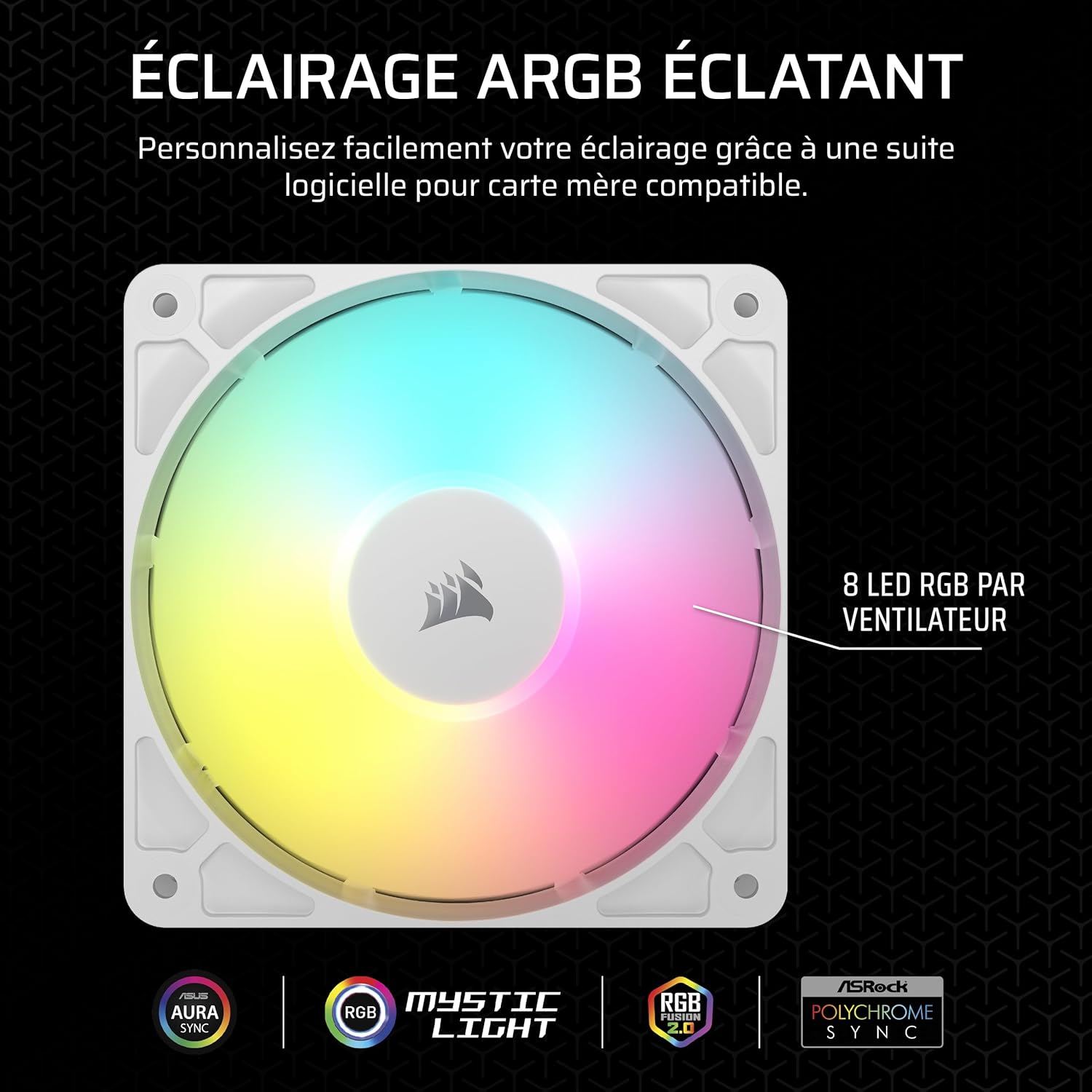Corsair RS120 ARGB Pack de 3 - Blanc - image 4