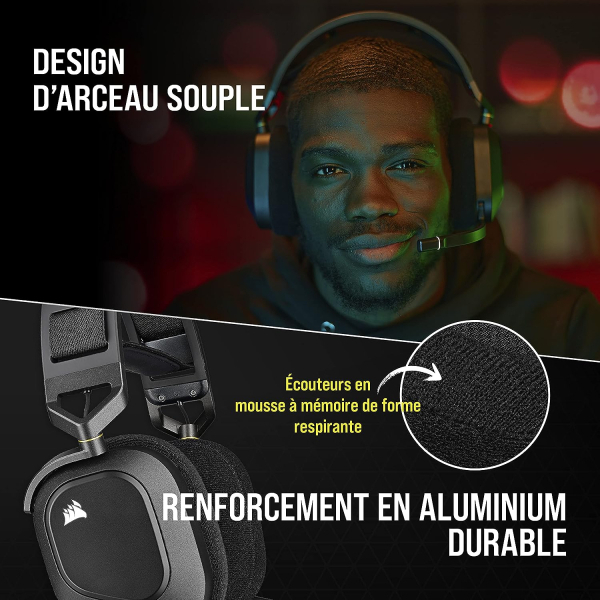 Corsair Gaming HS80 RGB Wireless Premium avec Dolby Atmos Audio - image 4