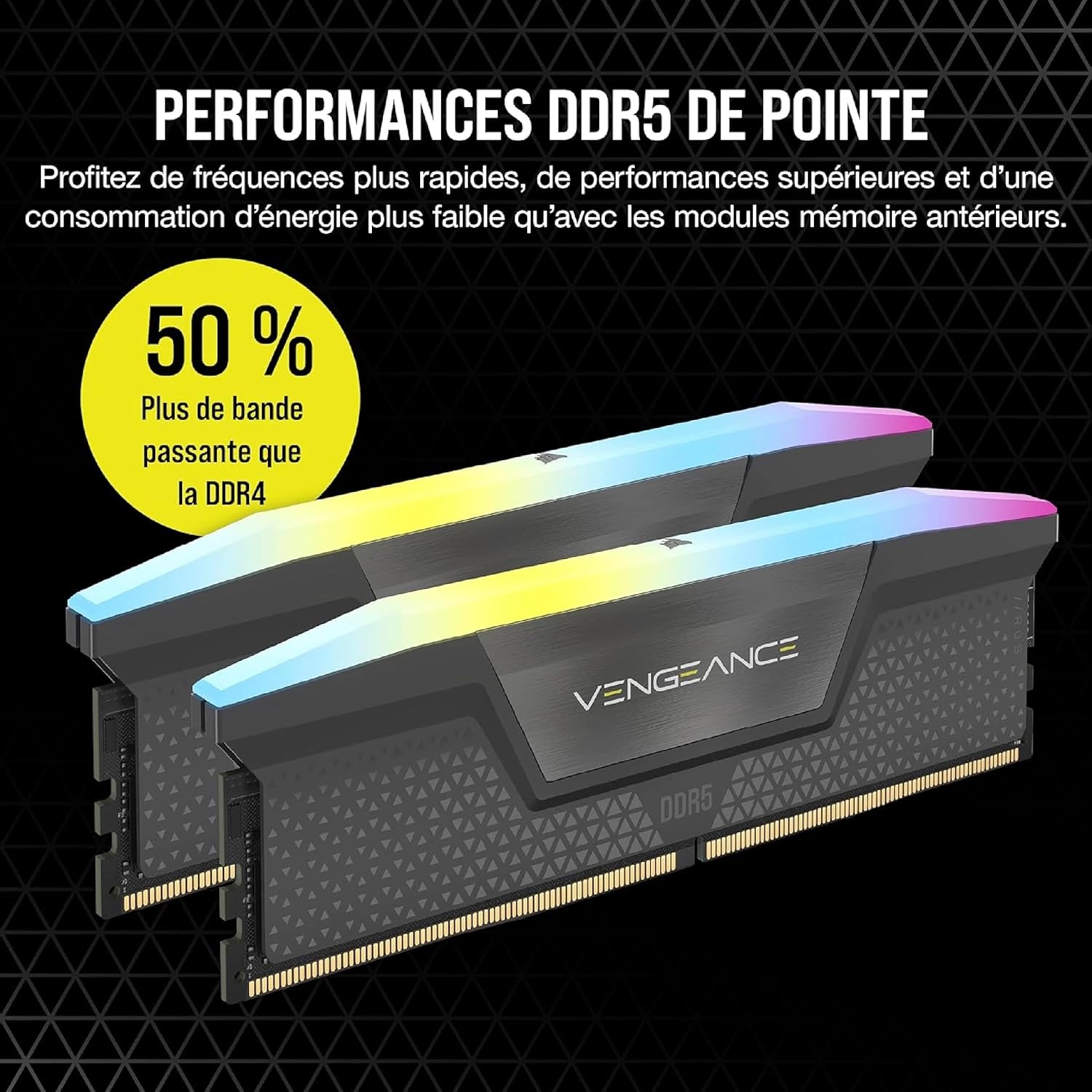 CORSAIR VENGEANCE RGB 16GB (1X 16G) DDR5 6000Mhz - image 3