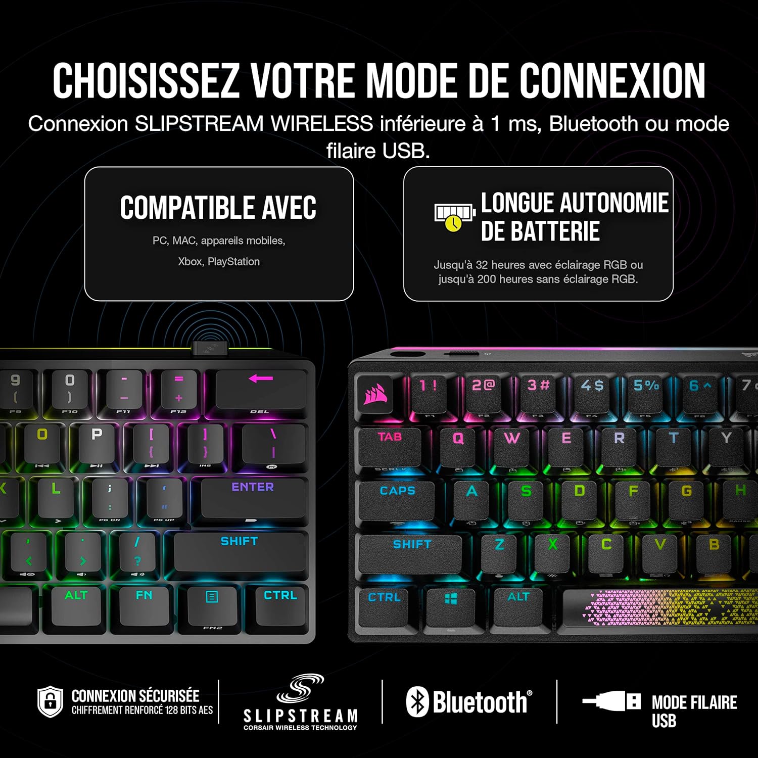 Corsair K70 Pro Mini Wireless Noir - image 4