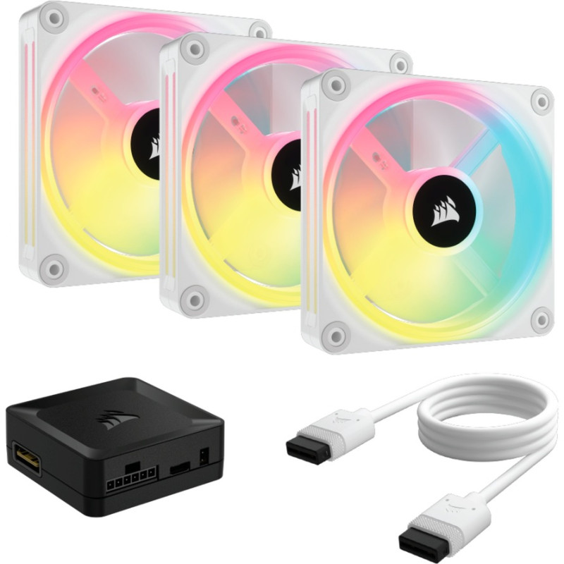 Corsair iCUE Link QX120 RGB Kit de démarrage pack de 3 - Blanc - image 4