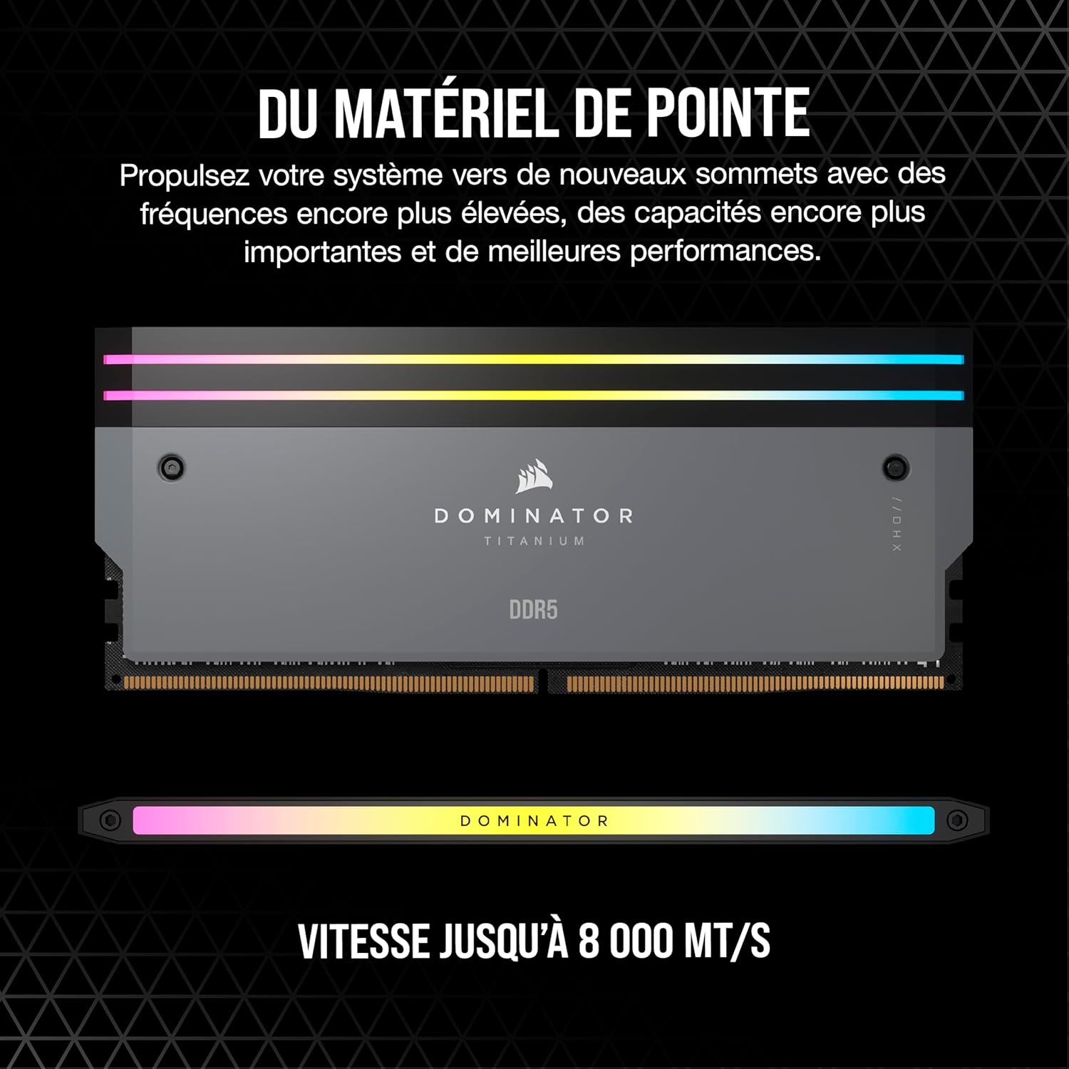 Corsair Dominator Titanium 64Go 2x32GB DDR5 6000 MHz C30 Gris - image 3