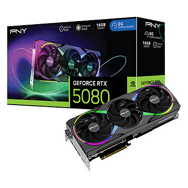 PNY GeForce RTX 5080 16GB ARGB Overclocked Triple Fan - image 1