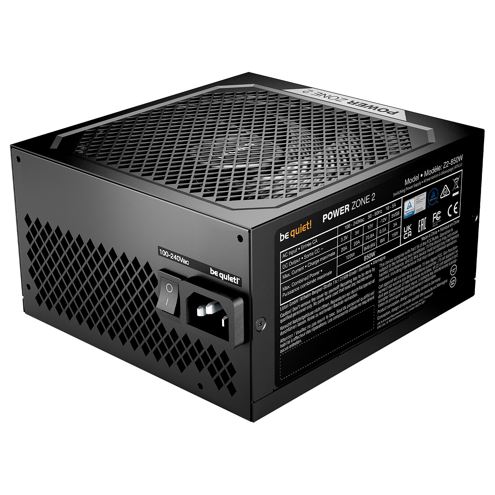 BeQuiet POWER ZONE 2 ATX3.1 80Plus Platinum 850W - Modulaire - image 2