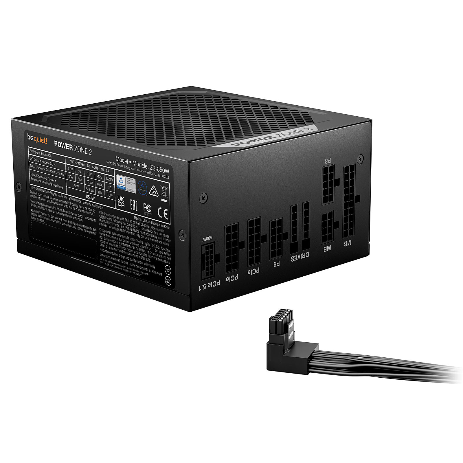 BeQuiet POWER ZONE 2 ATX3.1 80Plus Platinum 850W - Modulaire - image 4