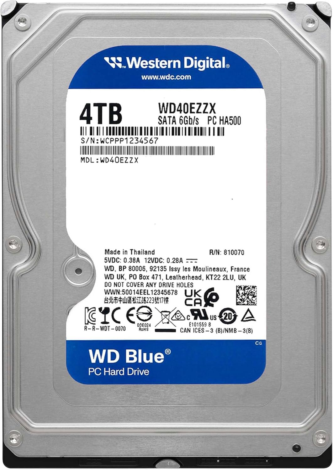 Western Digital HDD Blue 4To - WD40EZZX - Mécanique - image 2