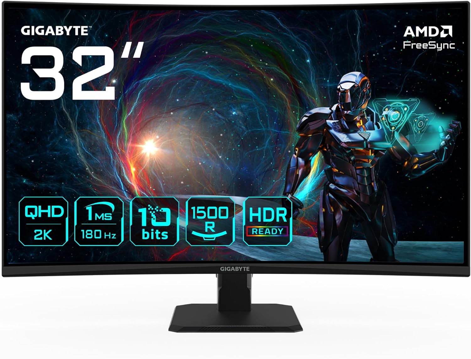 GIGABYTE GS32QCA EU 32" QHD  Incurvé 180Hz FreeSync Premium