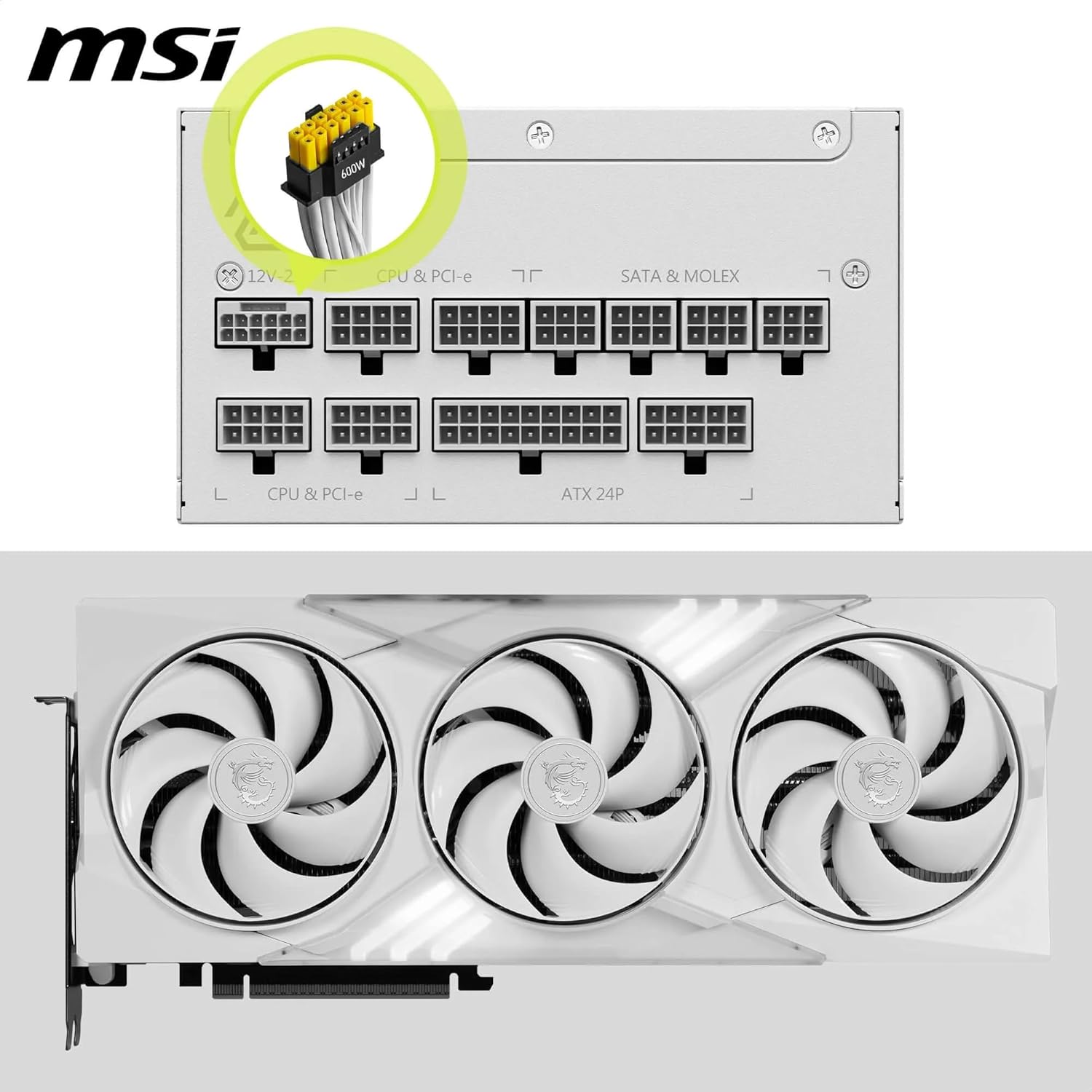 MSI MAG A1000GL PCIE5.1 /ATX 3.1 GOLD - Blanc - image 3