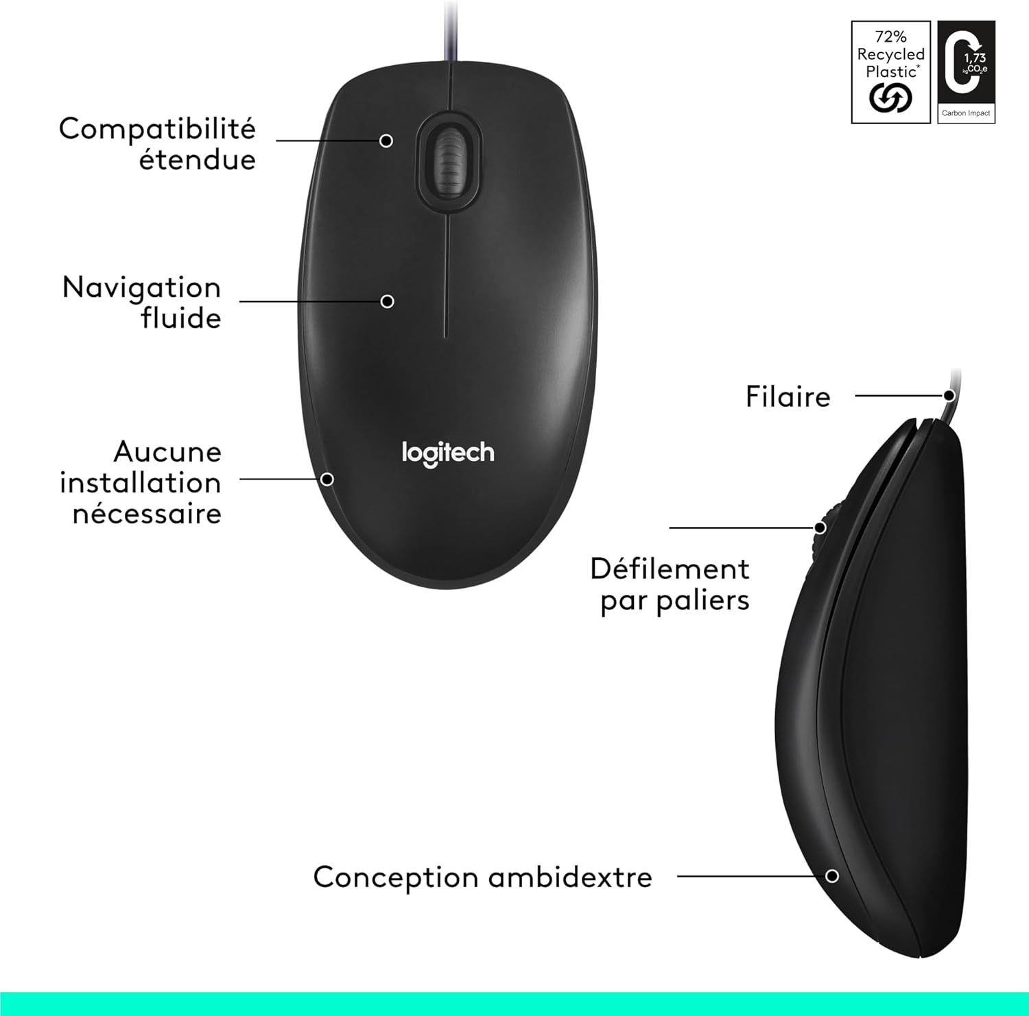 Logitech M100 USB Noir - image 3