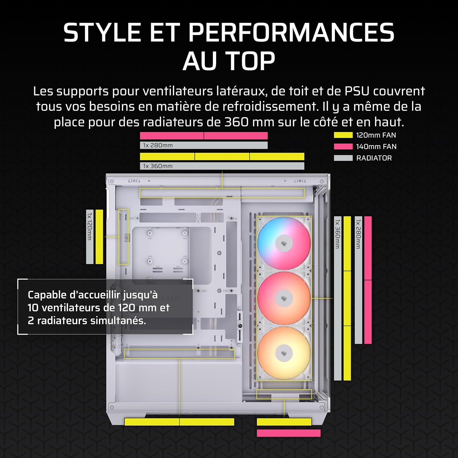 Corsair 3500X RS-R ARGB Midi Tower Blanc - image 2