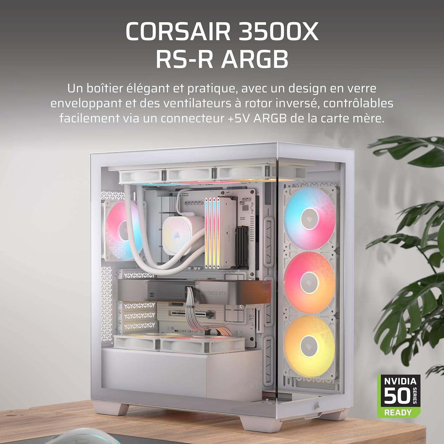 Corsair 3500X RS-R ARGB Midi Tower Blanc - image 4