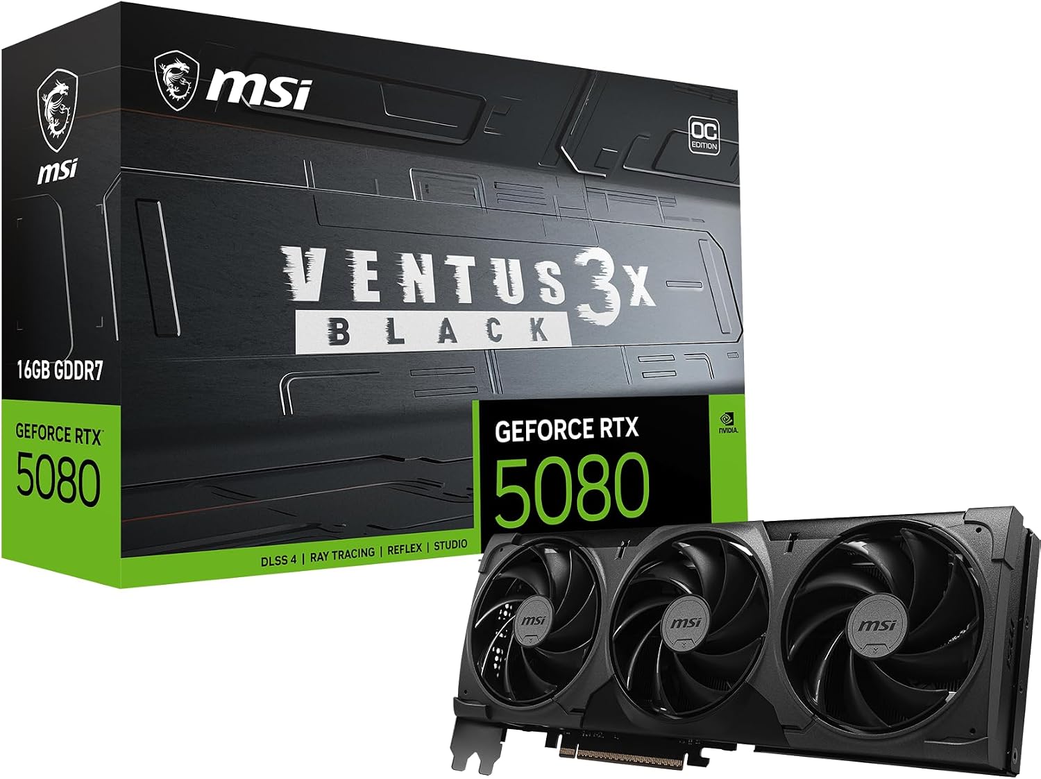 MSI RTX 5080 16G VENTUS 3X OC Black - image 1