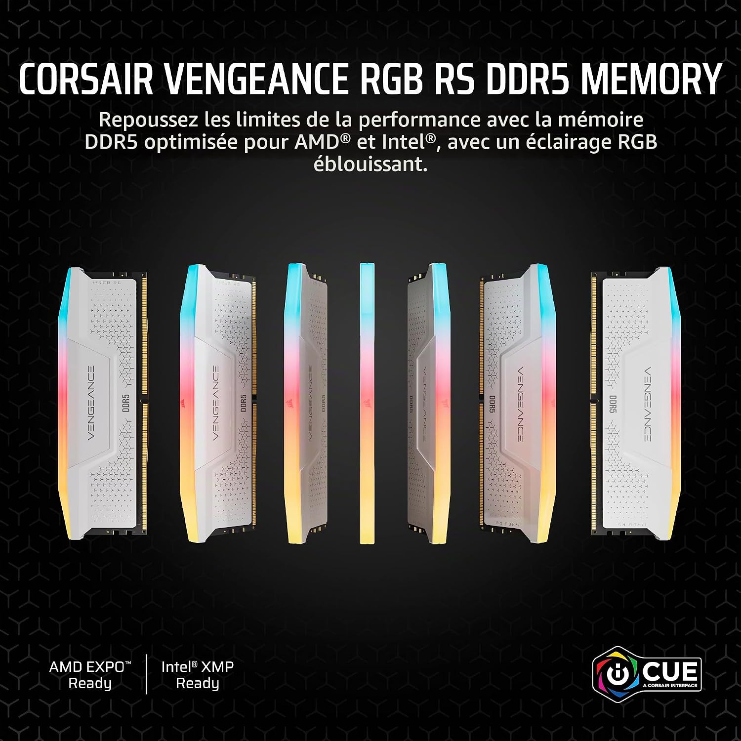 Corsair Vengeance RGB 16 Go 2 x 8 Go DDR5 6000 MHz Blanc - image 4