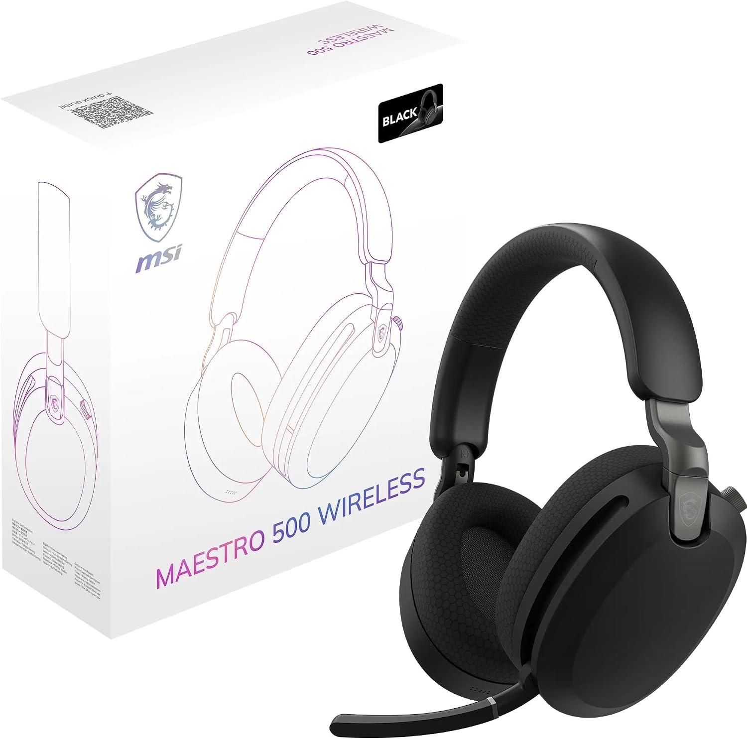 MSI Maestro 500 Wireless Casque Gaming sans Fil Black