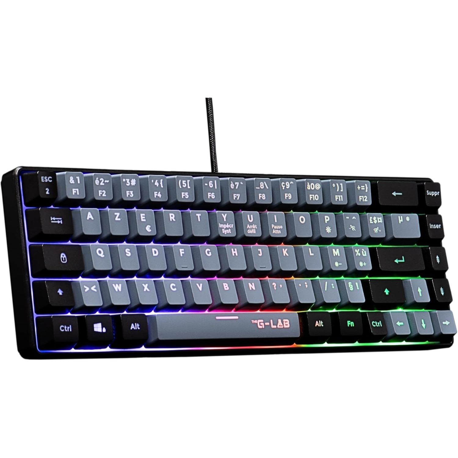 The G-LAB Keyz Hydrogen Gamer 60% RGB Noir / Gris