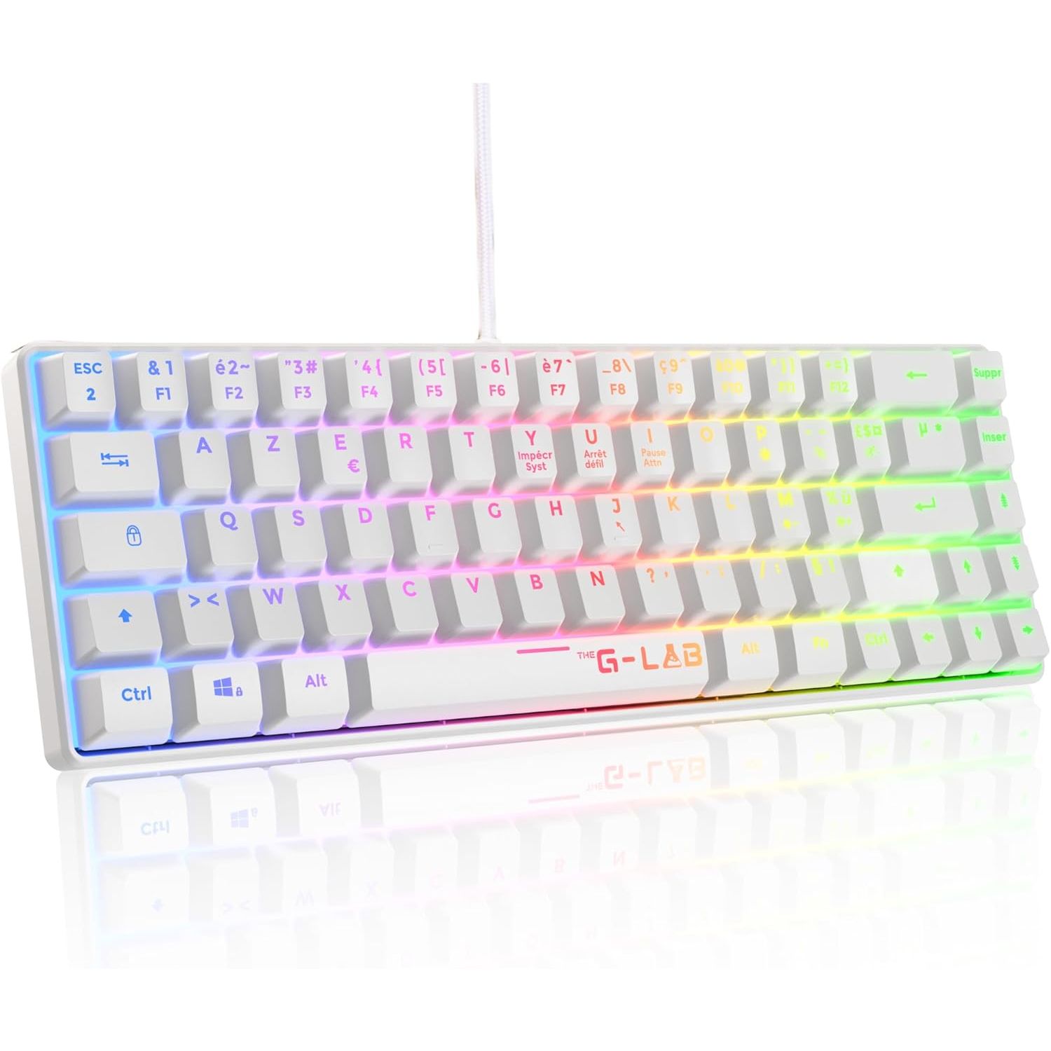 The G-LAB Keyz Hydrogen Gamer 60% RGB Blanc