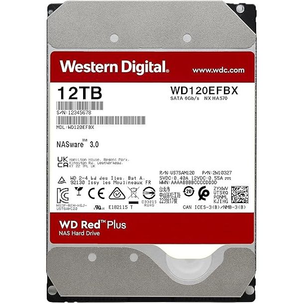 Western Digital WD Red Plus 3.5" 12 To ( WD120EFBX) Disque dur Mécanique - image 2